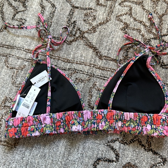 J Crew Tie Shoulder ruched bikini top Liberty Song meadow - Picture 4 of 5